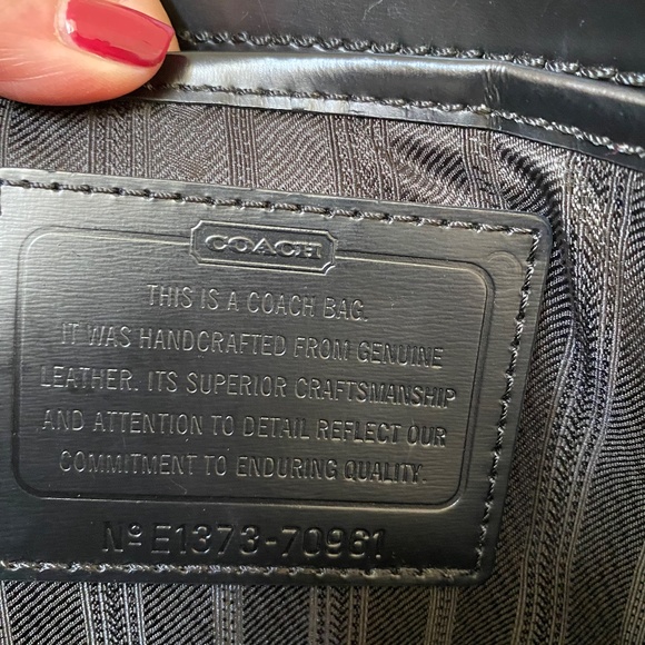 Coach Crosby Box Grain Textured Leather Flap Brief 70961 Brass/Black - Picture 8 of 13